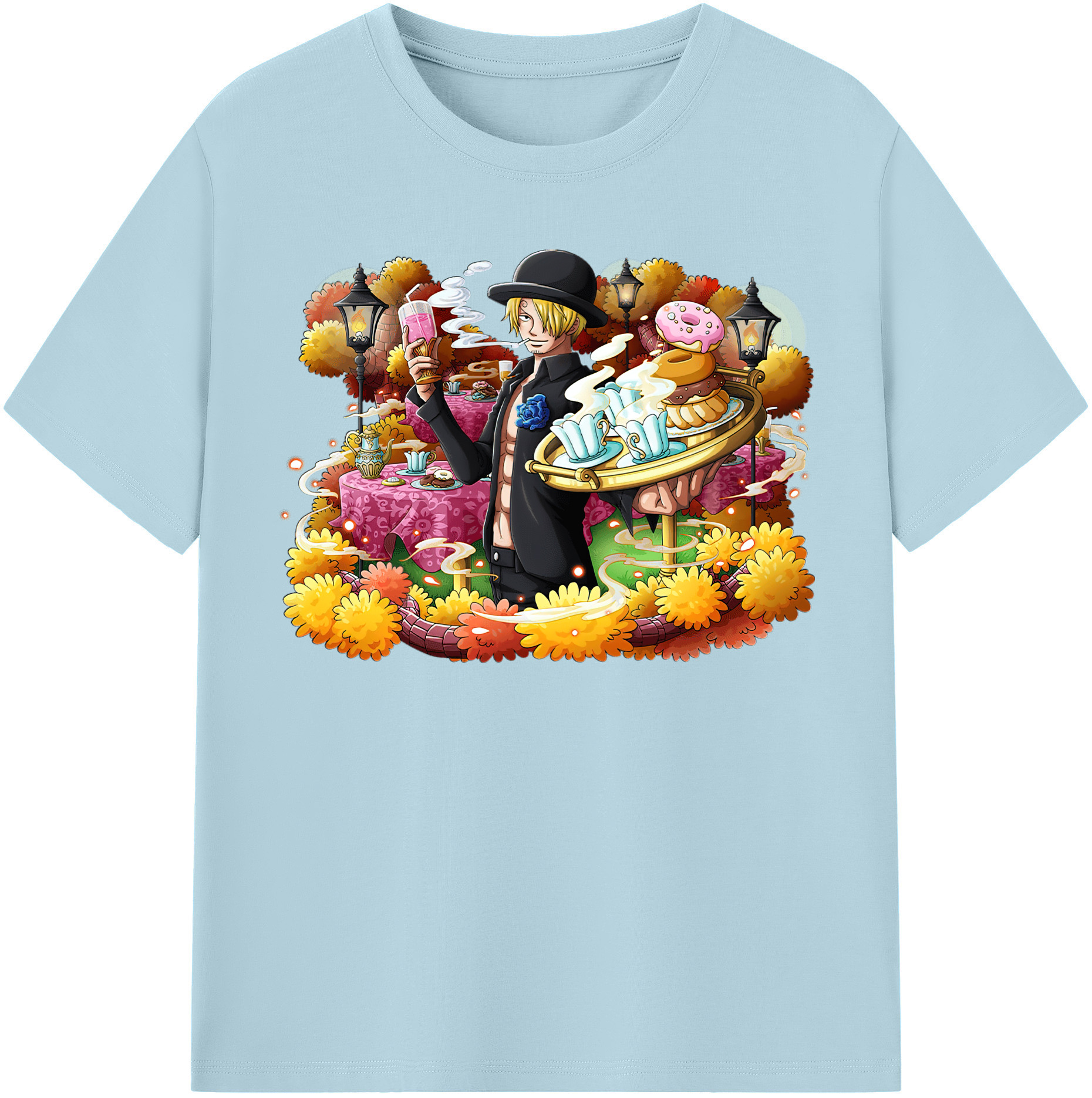 ワンピース サンジ ONE PIECE Sanji 綿100％半袖Tシャツ（フロントプリント）